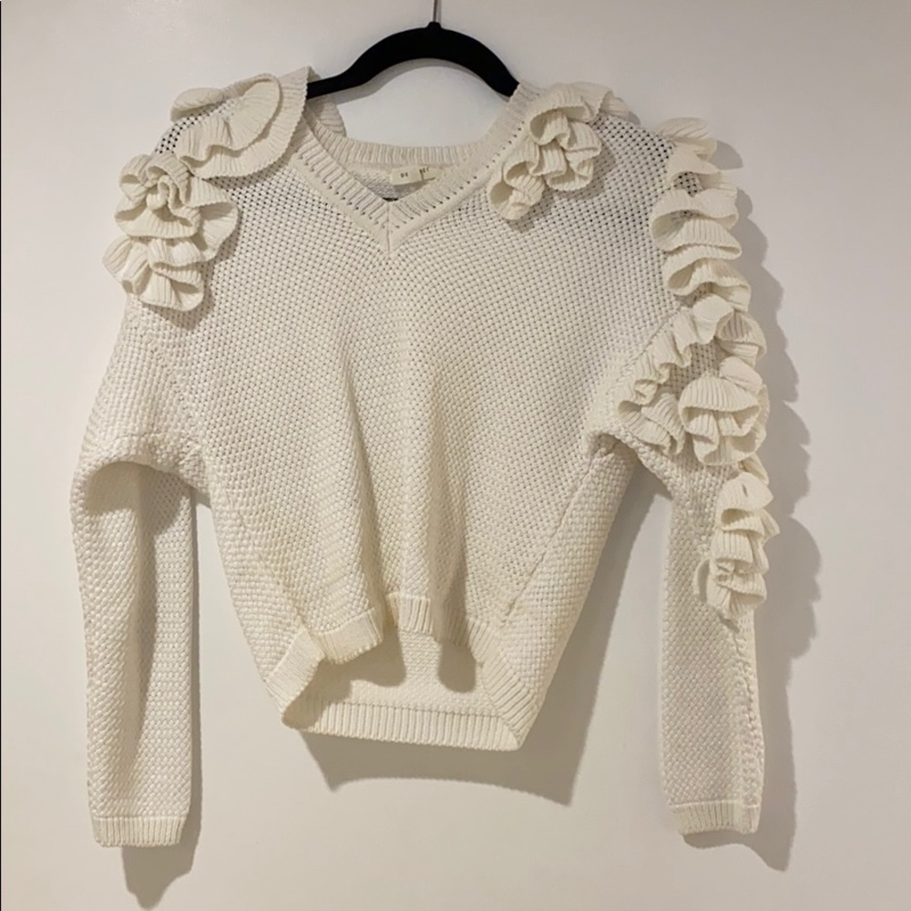 Delpozo white ruffle Sweater